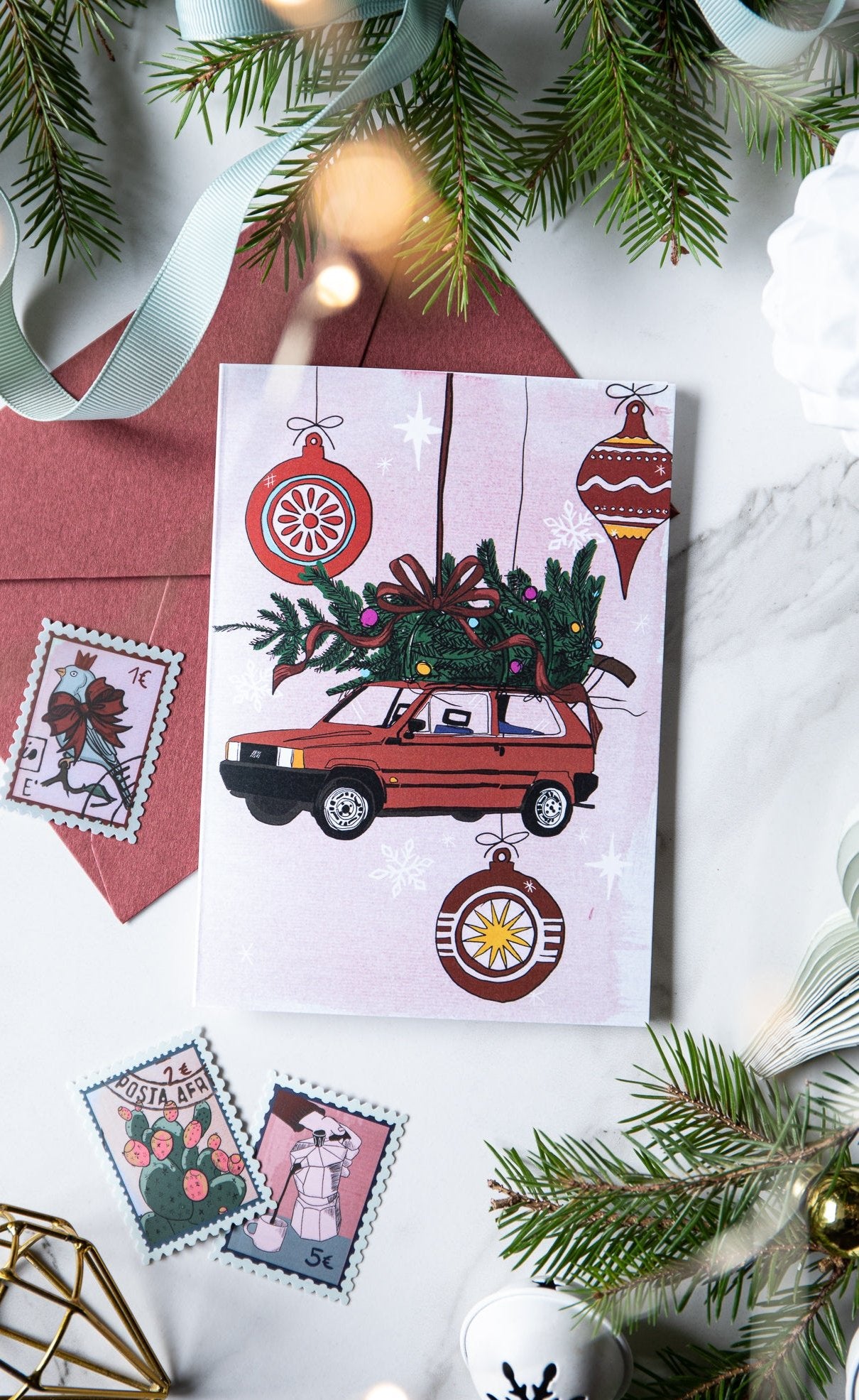 Christmas card "Fiat Panda"