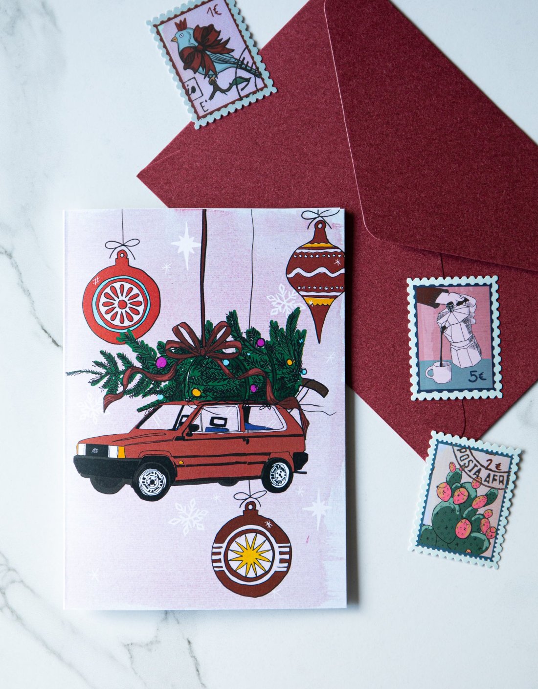 Christmas card "Fiat Panda"